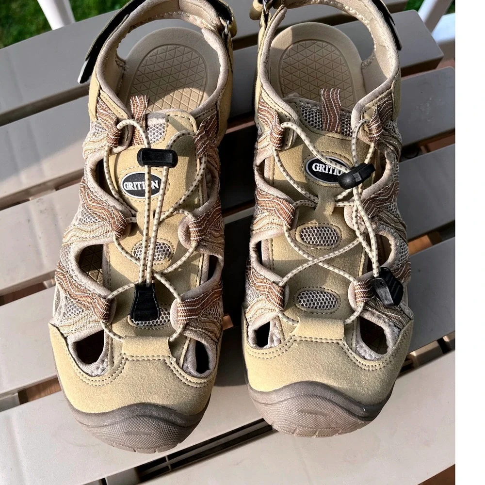 Grition Mens Beige Sport Sandals Hiking Water Shoes EUR‎ 40/US